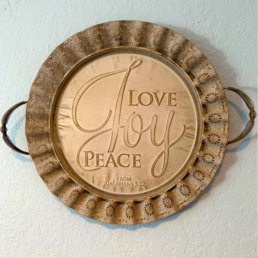Large Metal Wall Plate with Scripture Message
